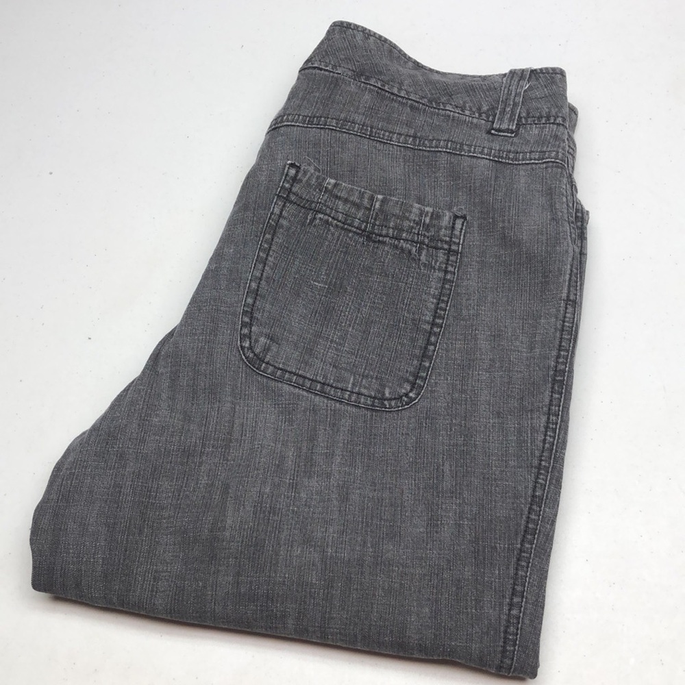UNIQUE COTTON GINNY GRAYWASH HIGH-RISE WIDE LEG JEANS 11/30x33 ⭐️